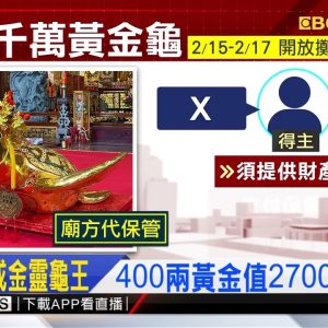 還願400兩「金靈龜王」值2700萬 遶境馬公警護送 @東森新聞 CH51